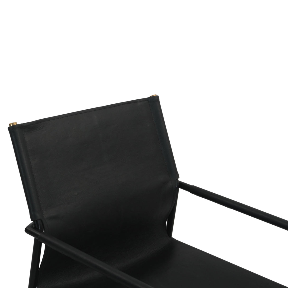 Irvine 20" Dining Armchair in Black Leather and Iron from Home Trends & Design - Luna Furniture