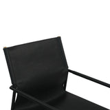 Irvine 20" Dining Armchair in Black Leather and Iron from Home Trends & Design - Luna Furniture