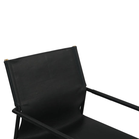 Irvine 20" Dining Armchair in Black Leather and Iron from Home Trends & Design - Luna Furniture