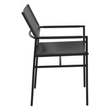 Irvine 20" Dining Armchair in Black Leather and Iron from Home Trends & Design - Luna Furniture