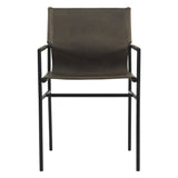 Irvine 20" Dining Armchair Olive Green Leather and Iron from Home Trends & Design - Luna Furniture