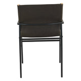 Irvine 20" Dining Armchair Olive Green Leather and Iron from Home Trends & Design - Luna Furniture