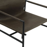 Irvine 20" Dining Armchair Olive Green Leather and Iron from Home Trends & Design - Luna Furniture
