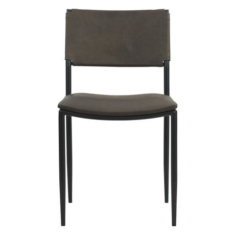 Irvine 18" Dining Chair Olive Green Leather and Iron, Set of 2 from Home Trends & Design - Luna Furniture