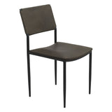 Irvine 18" Dining Chair Olive Green Leather and Iron, Set of 2 from Home Trends & Design - Luna Furniture