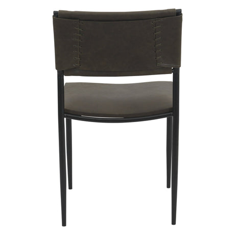 Irvine 18" Dining Chair Olive Green Leather and Iron, Set of 2 from Home Trends & Design - Luna Furniture
