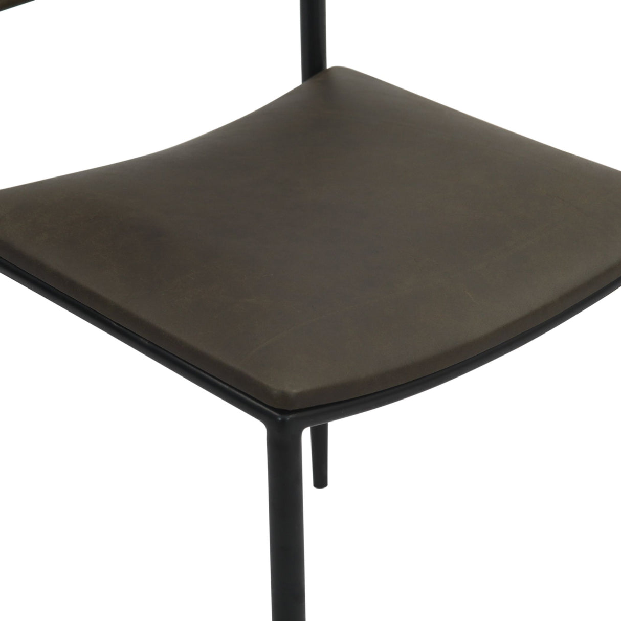 Irvine 18" Dining Chair Olive Green Leather and Iron, Set of 2 from Home Trends & Design - Luna Furniture