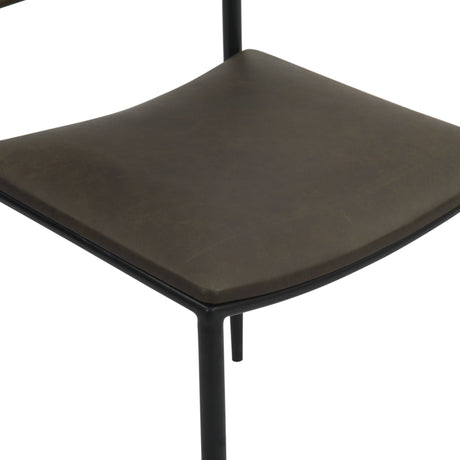 Irvine 18" Dining Chair Olive Green Leather and Iron, Set of 2 from Home Trends & Design - Luna Furniture