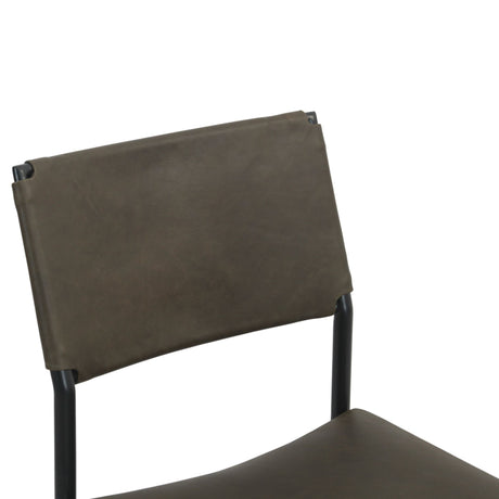 Irvine 18" Dining Chair Olive Green Leather and Iron, Set of 2 from Home Trends & Design - Luna Furniture