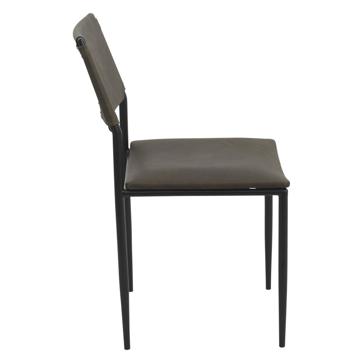 Irvine 18" Dining Chair Olive Green Leather and Iron, Set of 2 from Home Trends & Design - Luna Furniture