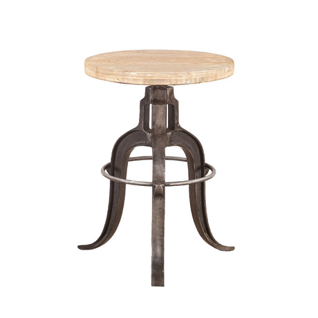 Industrial Teak 16" Adjustable Stool in Oiled Teak Reclaimed Wood from Home Trends & Design - Luna Furniture