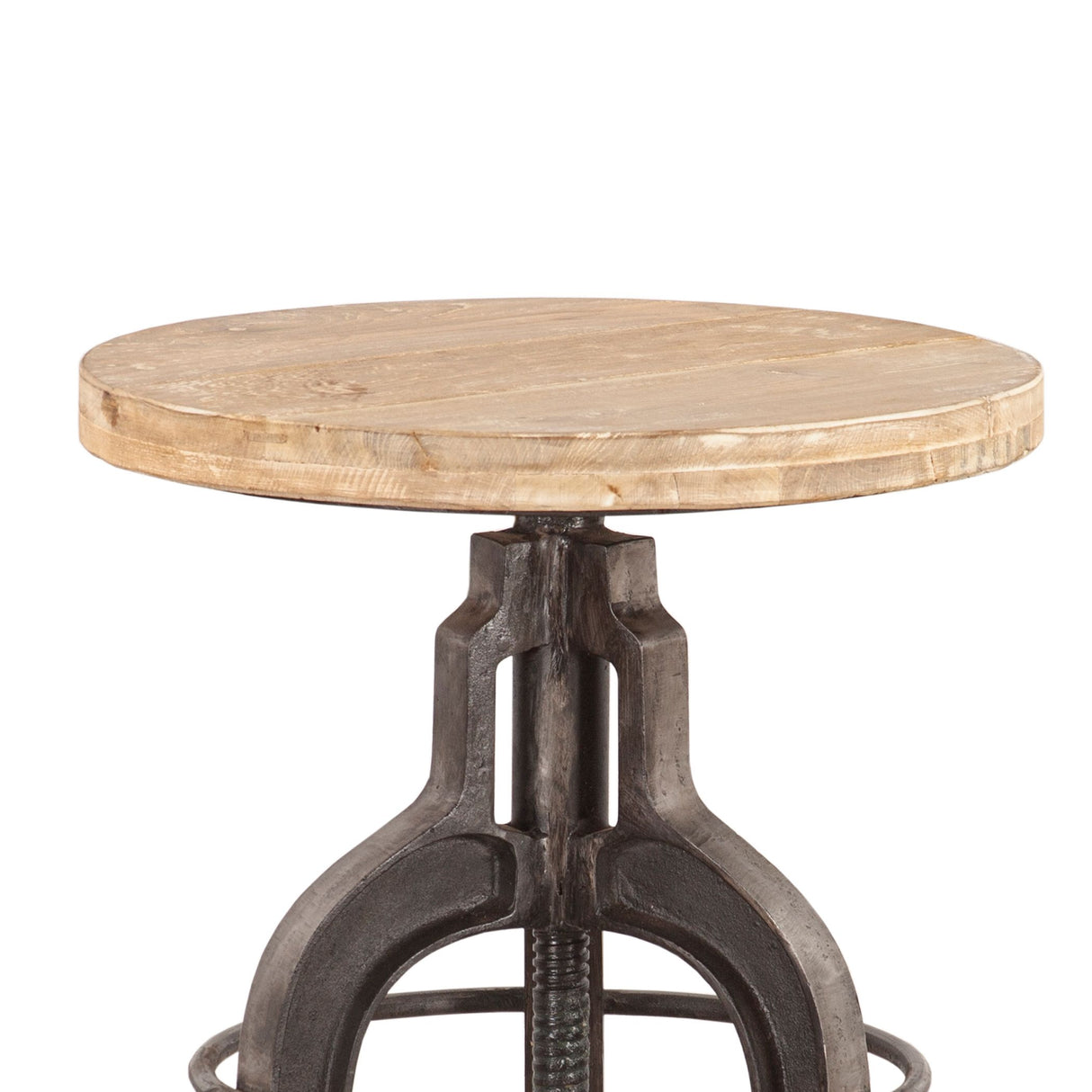 Industrial Teak 16" Adjustable Stool in Oiled Teak Reclaimed Wood from Home Trends & Design - Luna Furniture