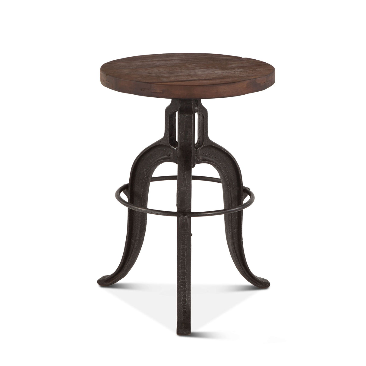 Industrial Teak 16" Adjustable Stool in Natural Reclaimed Wood from Home Trends & Design - Luna Furniture
