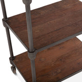 Industrial Teak 80" Wheeled Bookshelf in Natural Reclaimed Wood from Home Trends & Design - Luna Furniture