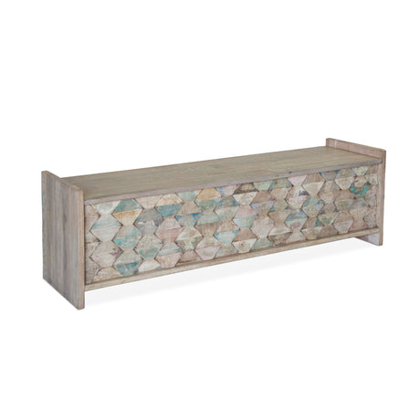 Ibizia 60" Storage Bench in Vintage Teal Reclaimed Wood from Home Trends & Design - Luna Furniture