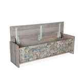Ibizia 60" Storage Bench in Vintage Teal Reclaimed Wood from Home Trends & Design - Luna Furniture