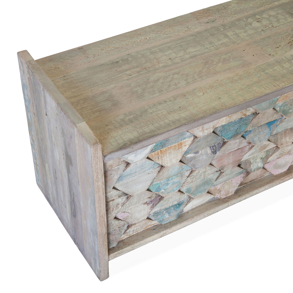 Ibizia 60" Storage Bench in Vintage Teal Reclaimed Wood from Home Trends & Design - Luna Furniture