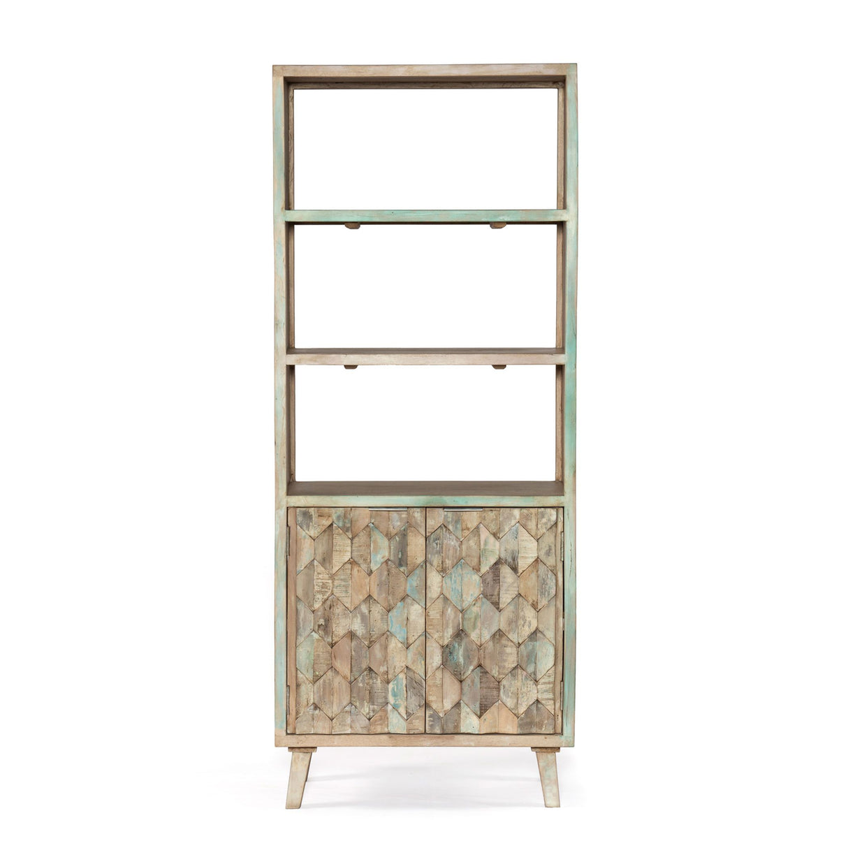 Ibiza 31" Bookshelf in Vintage Teal Reclaimed Wood from Home Trends & Design - Luna Furniture