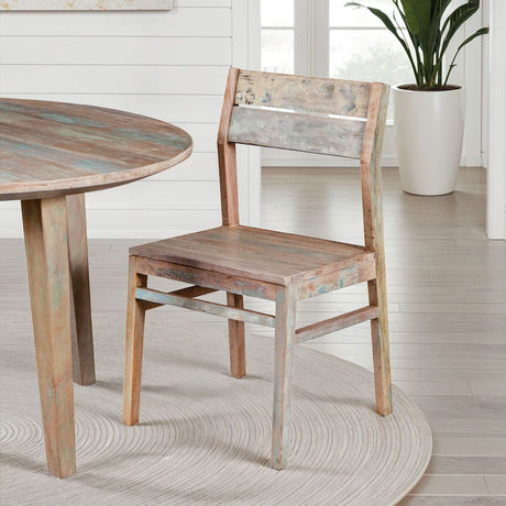 Ibiza 17" Dining Chair in Vintage Teal Reclaimed Wood, Set of 2 from Home Trends & Design - Luna Furniture
