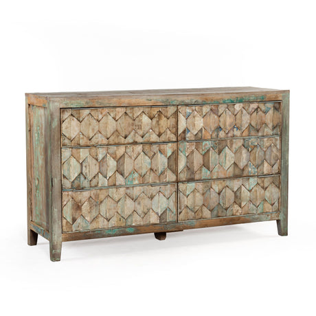 Ibiza 57" Dresser in Vintage Teal Reclaimed Wood from Home Trends & Design - Luna Furniture