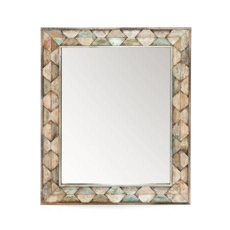 Ibiza 37" Mirror in Vintage Teal Reclaimed Wood from Home Trends & Design - Luna Furniture