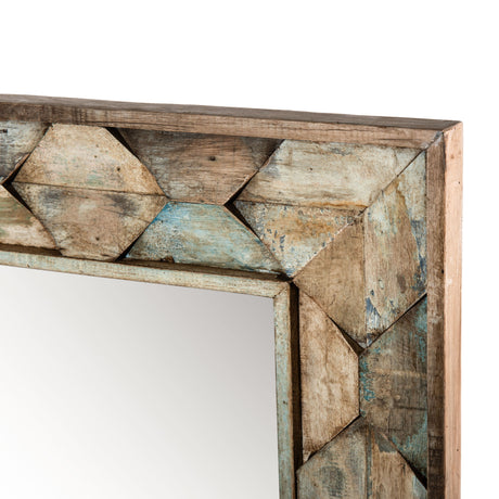 Ibiza 37" Mirror in Vintage Teal Reclaimed Wood from Home Trends & Design - Luna Furniture