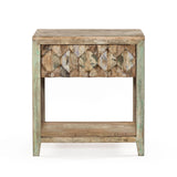 Ibiza 24" Nightstand in Vintage Teal Reclaimed Wood from Home Trends & Design - Luna Furniture