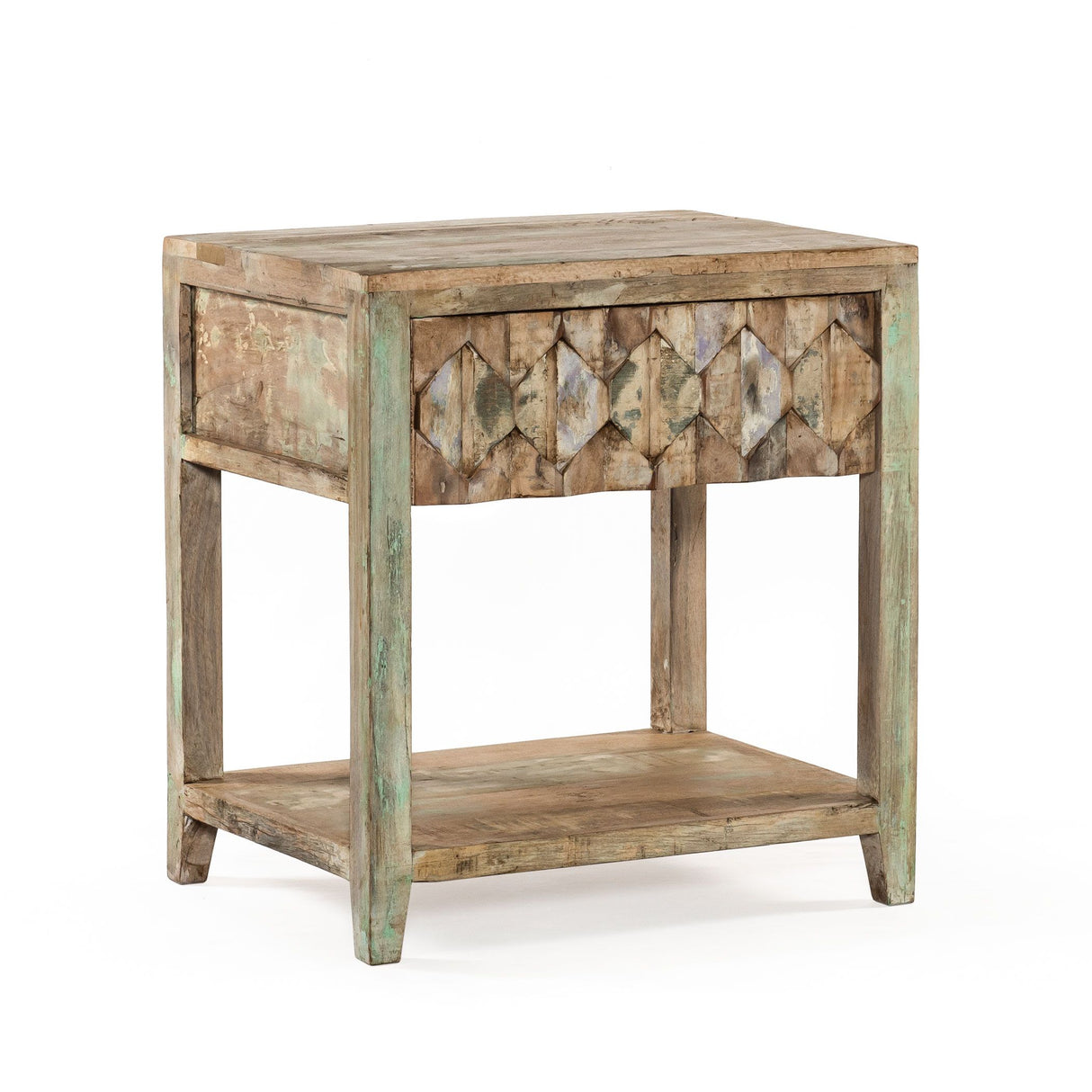 Ibiza 24" Nightstand in Vintage Teal Reclaimed Wood from Home Trends & Design - Luna Furniture