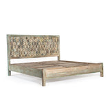 Ibiza King Bed in Vintage Teal Reclaimed Wood from Home Trends & Design - Luna Furniture