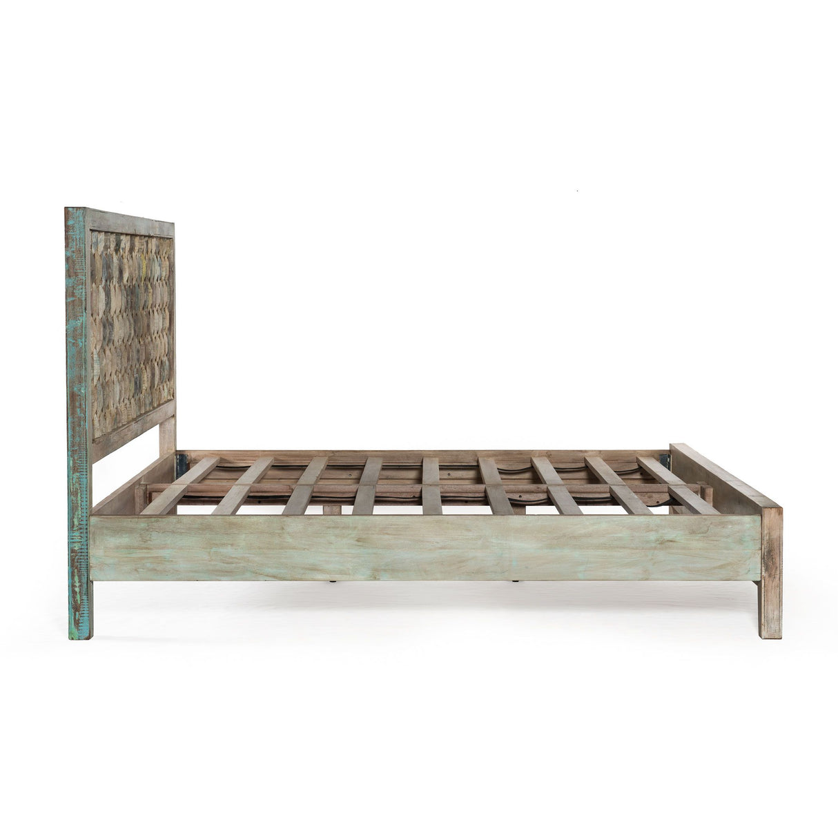 Ibiza King Bed in Vintage Teal Reclaimed Wood from Home Trends & Design - Luna Furniture