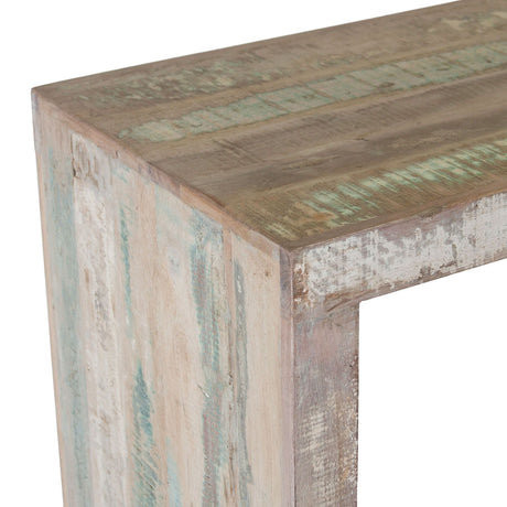 Ibiza 66" Sofa Back Console Table with Stools in Vintage Teal Reclaimed Wood from Home Trends & Design - Luna Furniture