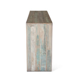 Ibiza 66" Sofa Back Console Table with Stools in Vintage Teal Reclaimed Wood from Home Trends & Design - Luna Furniture
