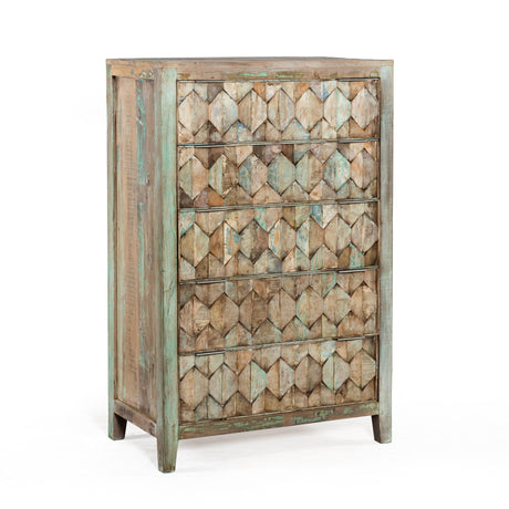 Ibiza 32" Tall Chest in Vintage Teal Reclaimed Wood from Home Trends & Design - Luna Furniture