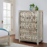 Ibiza 32" Tall Chest in Vintage Teal Reclaimed Wood from Home Trends & Design - Luna Furniture