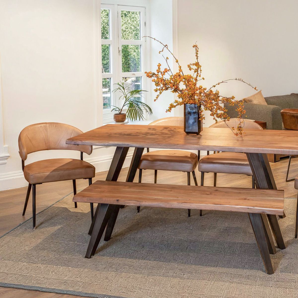 Kennedy 54" Bench in Smoke Acacia from Home Trends & Design - Luna Furniture