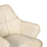 Kent Swivel Desk Chair in Antique Ivory Leather from Home Trends & Design - Luna Furniture