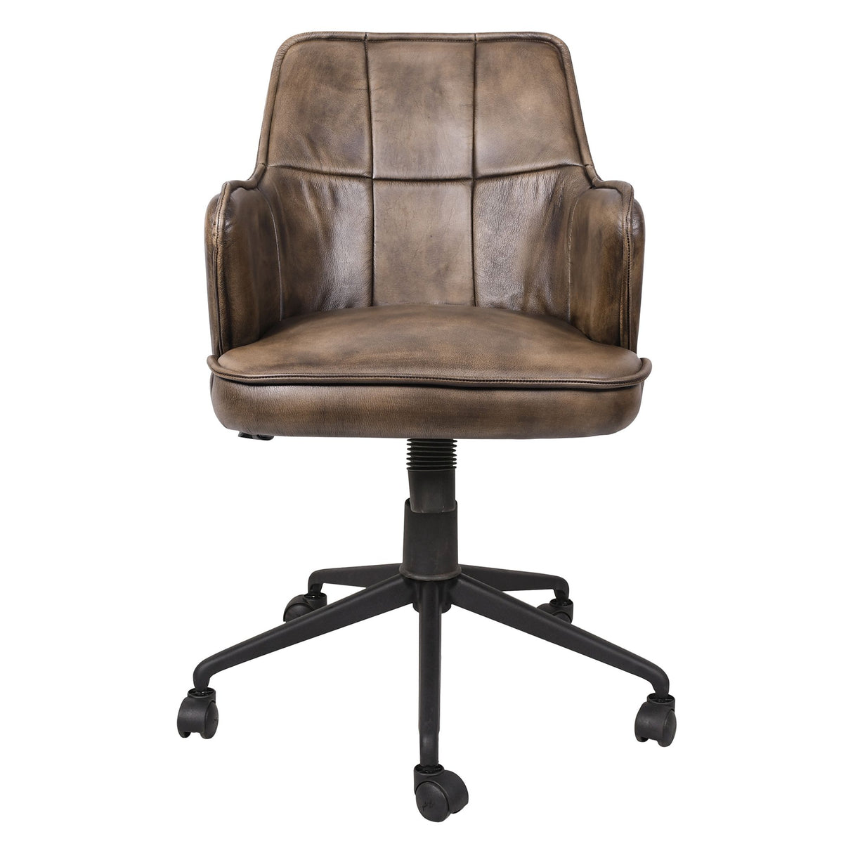 Kent Swivel Desk Chair in Antique Whiskey Leather from Home Trends & Design - Luna Furniture