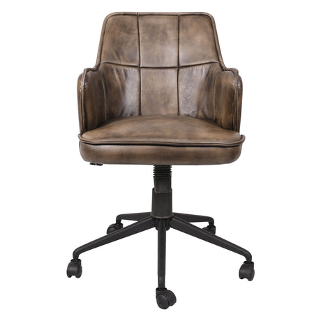 Kent Swivel Desk Chair in Antique Whiskey Leather from Home Trends & Design - Luna Furniture