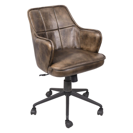 Kent Swivel Desk Chair in Antique Whiskey Leather from Home Trends & Design - Luna Furniture