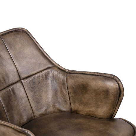 Kent Swivel Desk Chair in Antique Whiskey Leather from Home Trends & Design - Luna Furniture