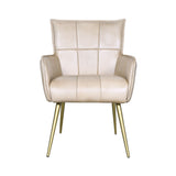 Kent Surrey 23" Armchair in Antique Ivory Leather and Gold Legs from Home Trends & Design - Luna Furniture