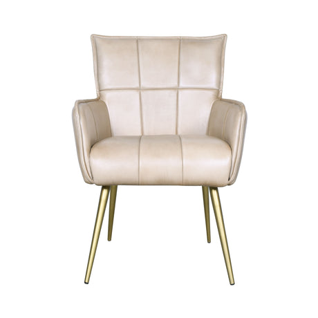 Kent Surrey 23" Armchair in Antique Ivory Leather and Gold Legs from Home Trends & Design - Luna Furniture