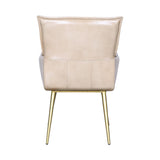 Kent Surrey 23" Armchair in Antique Ivory Leather and Gold Legs from Home Trends & Design - Luna Furniture