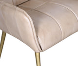 Kent Surrey 23" Armchair in Antique Ivory Leather and Gold Legs from Home Trends & Design - Luna Furniture