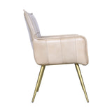 Kent Surrey 23" Armchair in Antique Ivory Leather and Gold Legs from Home Trends & Design - Luna Furniture
