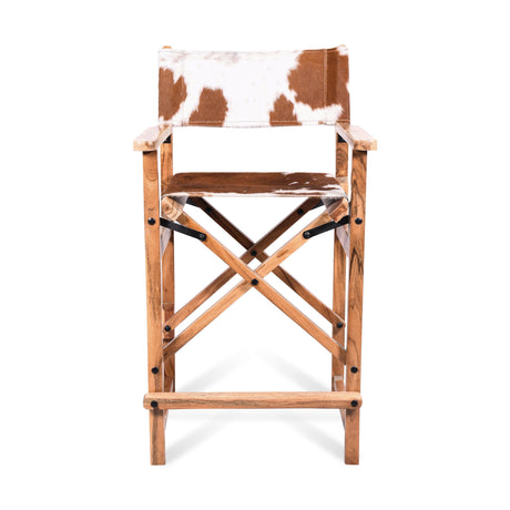 Leeds 23" Folding Counter Chair in Brown Hair on Hide from Home Trends & Design - Luna Furniture