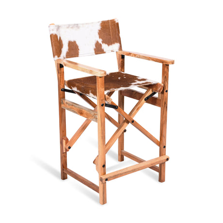 Leeds 23" Folding Counter Chair in Brown Hair on Hide from Home Trends & Design - Luna Furniture