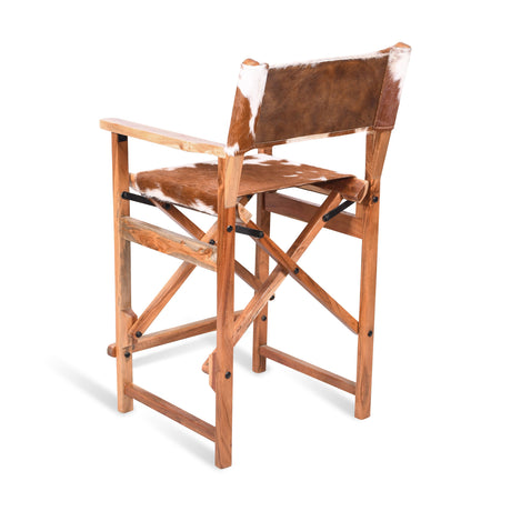 Leeds 23" Folding Counter Chair in Brown Hair on Hide from Home Trends & Design - Luna Furniture