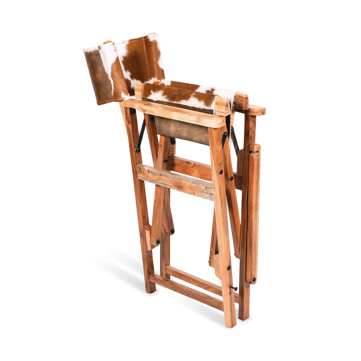 Leeds 23" Folding Counter Chair in Brown Hair on Hide from Home Trends & Design - Luna Furniture