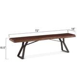 London Loft 72" Bench in Walnut from Home Trends & Design - Luna Furniture